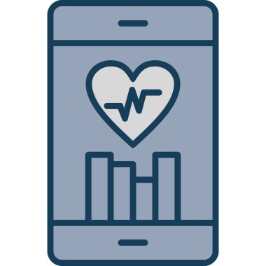 Kardiyogram vektör illüstrasyon tasarımlı akıllı telefon