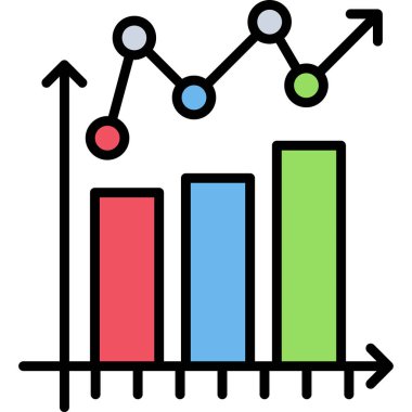 iş grafiği simgesi. Web için iş grafiği vektör simgesinin özet çizimi