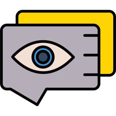 Kamera ve konuşma baloncuğu ile göz