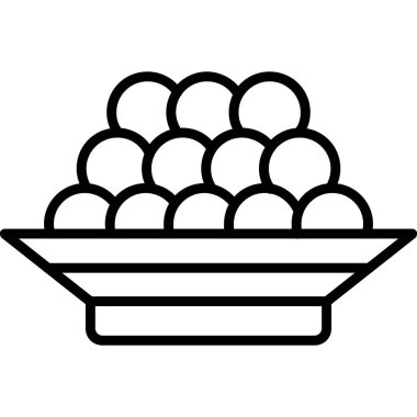pirinç eriştesi ikon ana hatları vektörü. Yemek kasesi. pirinç eriştesi