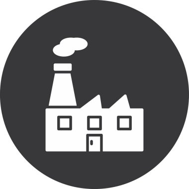 Modern b 'nin vektör illüstrasyonunda fabrika inşa ikonu eksikliği