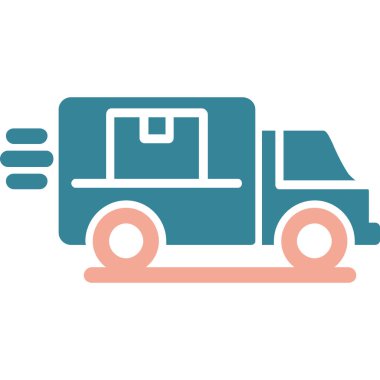 Kutu ikonlu kamyon. vektör.