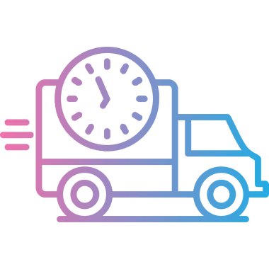 Saat teslim ikonu. Web için dağıtım vektör simgelerinin özet çizimi