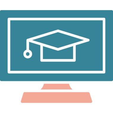 Çevrimiçi eğitim vektörü simgesi