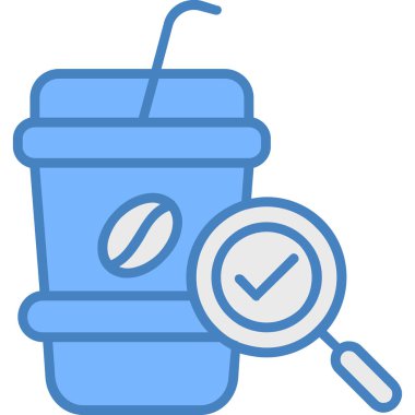 Bardak içeceği ikonu doldurulmuş taslak biçiminde