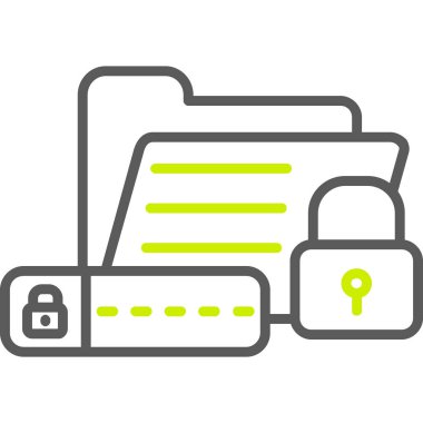 Veri güvenlik düz simgesi