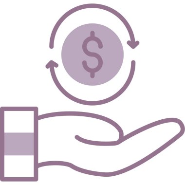 Para için. Web simgesi basit illüstrasyon