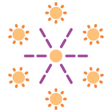 Güneş simgesinin vektör illüstrasyonu