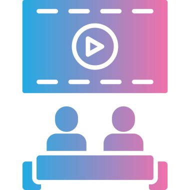 Görüntü konferansı simgesinin vektör illüstrasyonu