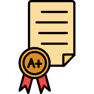 Sertifika ikonu vektör illüstrasyonu