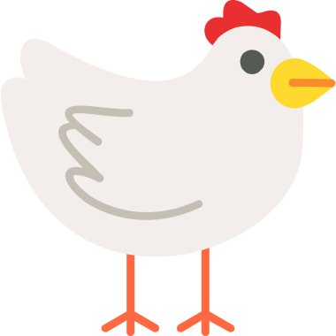 tavuk çiftliği tavuk ikonu - taslak biçiminde