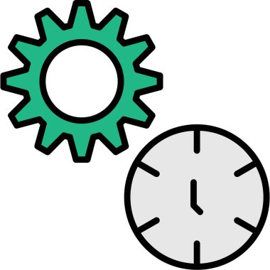 dişli ayarı simge rengi dış hat vektörü