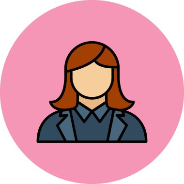 Kadın Avatar. Basit illüstrasyon