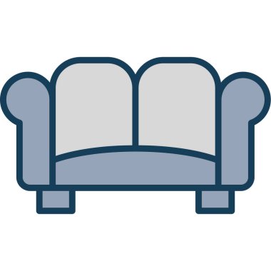 kanepe, mobilya, ev vektör simgesi, illüstrasyon, düzenlenebilir felç.