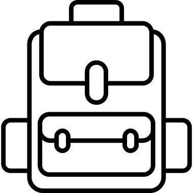 sırt çantası simgesi, vektör illüstrasyonu