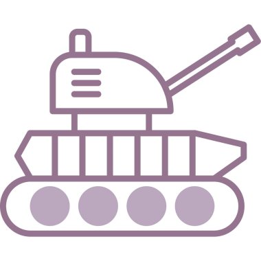 askeri tank simgesi, modern illüstrasyon