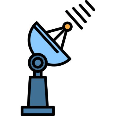 Anten simgesi. Web için uydu vektör simgesinin özet çizimi