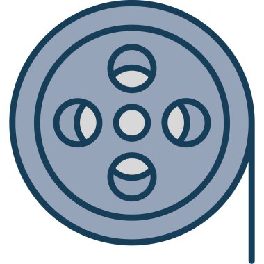Film makarası vektör simgesi. doldurulmuş düz biçim.