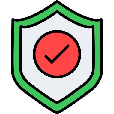 Güvenlik kalkanı. Web simgesi basit illüstrasyon