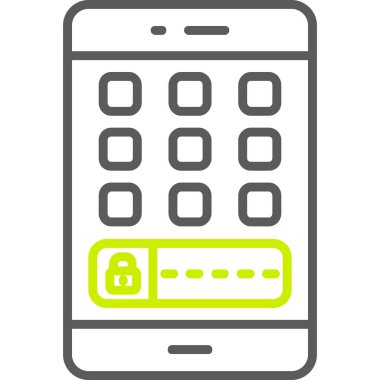 cep telefonu parola simgesi, özet biçimi.