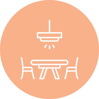 Sandalye satırı simgesi olan masa.