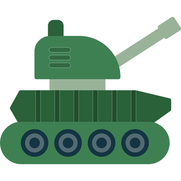 military tank icon, flat vector illustration