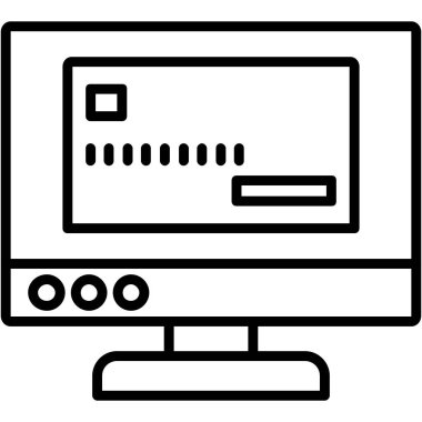 Bilgisayar. Web simgesi basit illüstrasyon