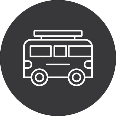 otobüs düz simge vektör çizim