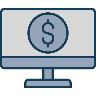 Monitör. Web simgesi basit illüstrasyon