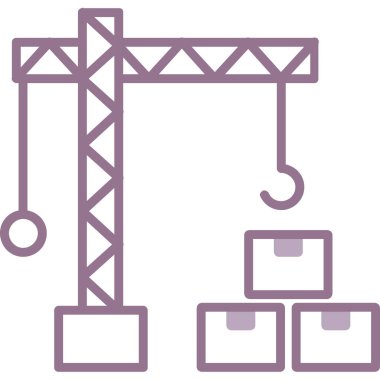 Vinç inşaat simgesi taslak biçiminde