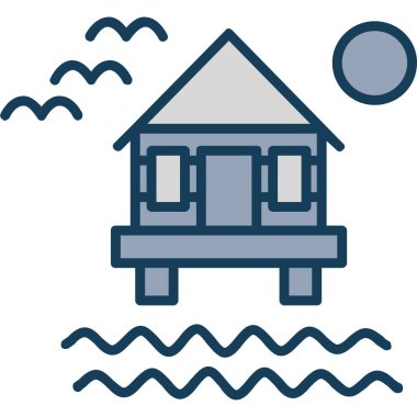 ev binası ikon vektör illüstrasyonu