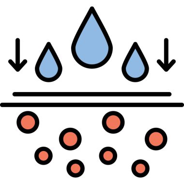 Su damlası ikonu. Web için su bırakma vektör simgelerinin özet çizimi