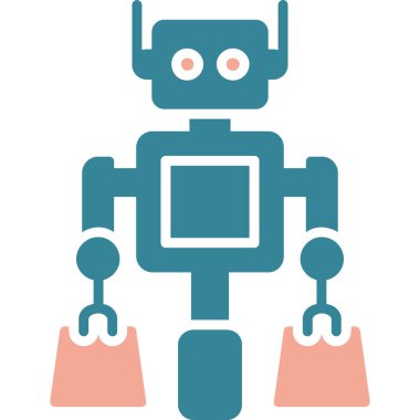 robot düz vektör simgesi