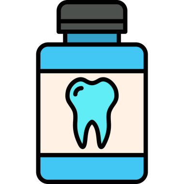 Diş simgesi vektörü. İnce çizgi işareti. izole edilmiş sınır sembolü çizimi