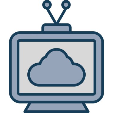 Televizyon. Web simgesi basit illüstrasyon