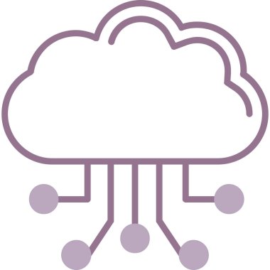 Bulut Hesaplama. Web simgesi basit illüstrasyon