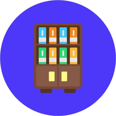 Düz biçimli kütüphane kitaplığı simgesi