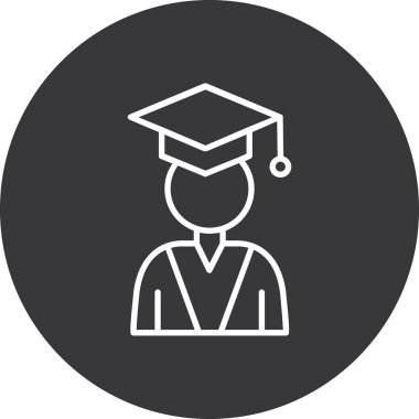 mezuniyet şapkası, öğrenci simgesi, vektör, illüstrasyon