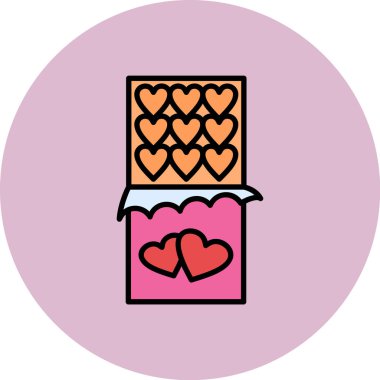 kalp ve kutu ikonu vektör çizimi