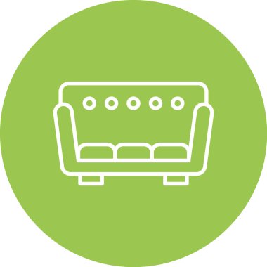 beyaz arkaplanda izole edilmiş modayı takip eden koltuk simgesi.