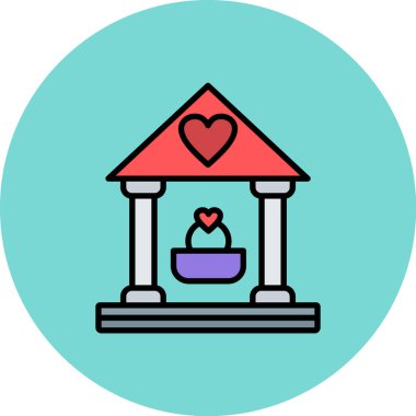 kalp vektörü renk çizgisi simgesi