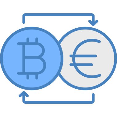 Euro sikke vektör simgesi. Düz çizim beyaz arkaplanda izole edildi. Avro ve dolar elemanları