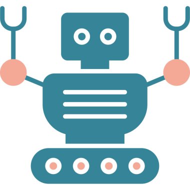 Robot simgesi. Web için robot vektör simgelerinin basit çizimi