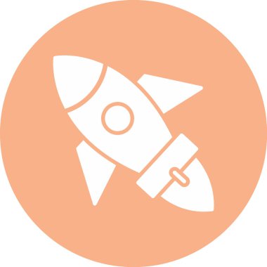 Roket. Web simgesi basit illüstrasyon