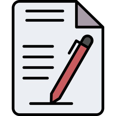 Kalemli kağıt. Web simgesi basit illüstrasyon