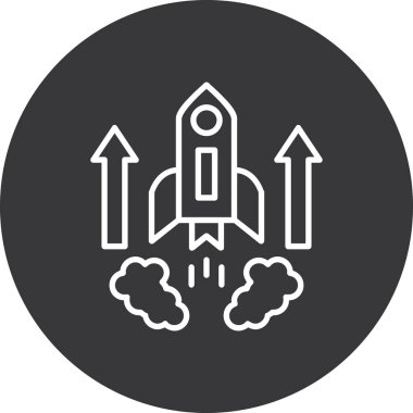 Bir başlatma simgesinin vektör illüstrasyonu