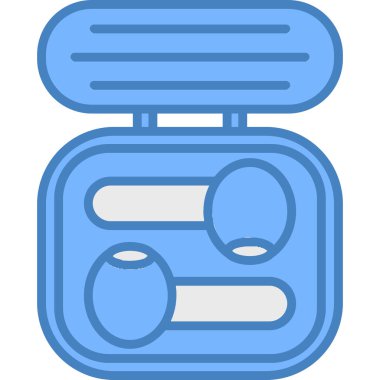 Mavi ve beyaz bir ikonun vektör illüstrasyonu