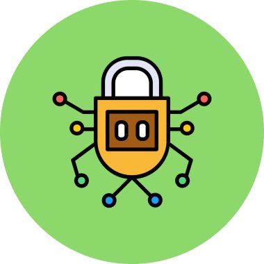 Güvenlik kilidi simgesinin vektör çizimi