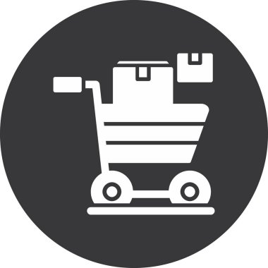 Alışveriş arabası simgesi, vektör illüstrasyonu