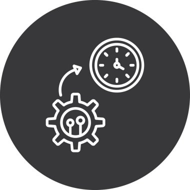 saat ve dişli dişli dişli vektör simgesi konsepti.